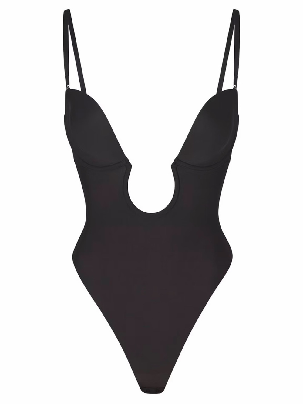 Skims Deep Plunge Shapewear Bodysuit in Black
